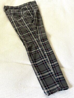Gray/Maroon Plaid Pants by American Heritage